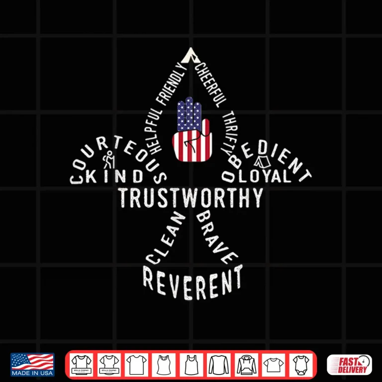 Design America Flag Scouting Law Patriotic Graphic Shirt