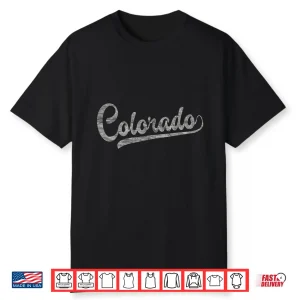Colorado Baseball Fan Vintage Rocky Mountains Graphic Shirt