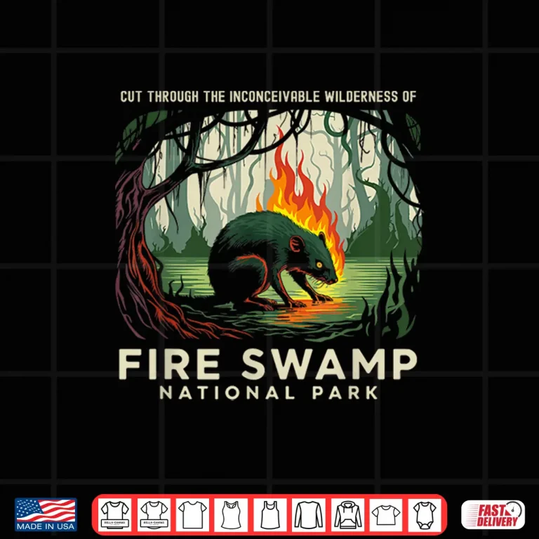 Design Fire Swamp National Park Camping Hiking Mountain Graphic Shirt