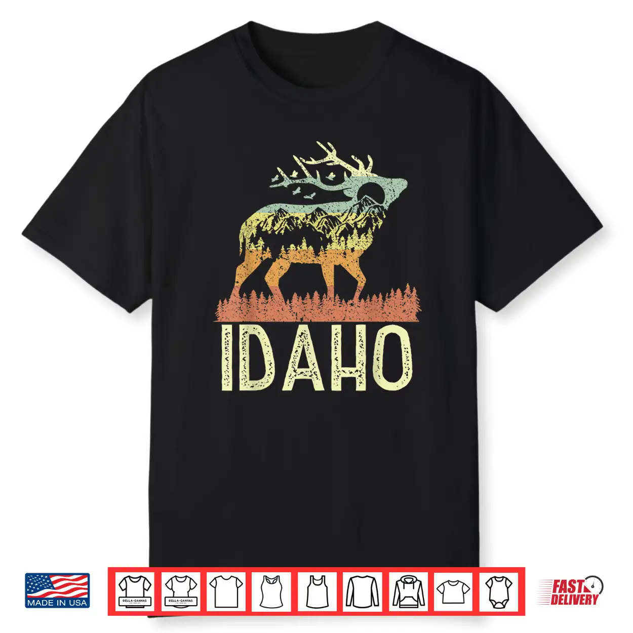 Idaho Retro Mountain Vintage Elk Hiking Professional Gift Shirt Idaho Retro Mountain Vintage Elk Hiking Professional Gift Shirt