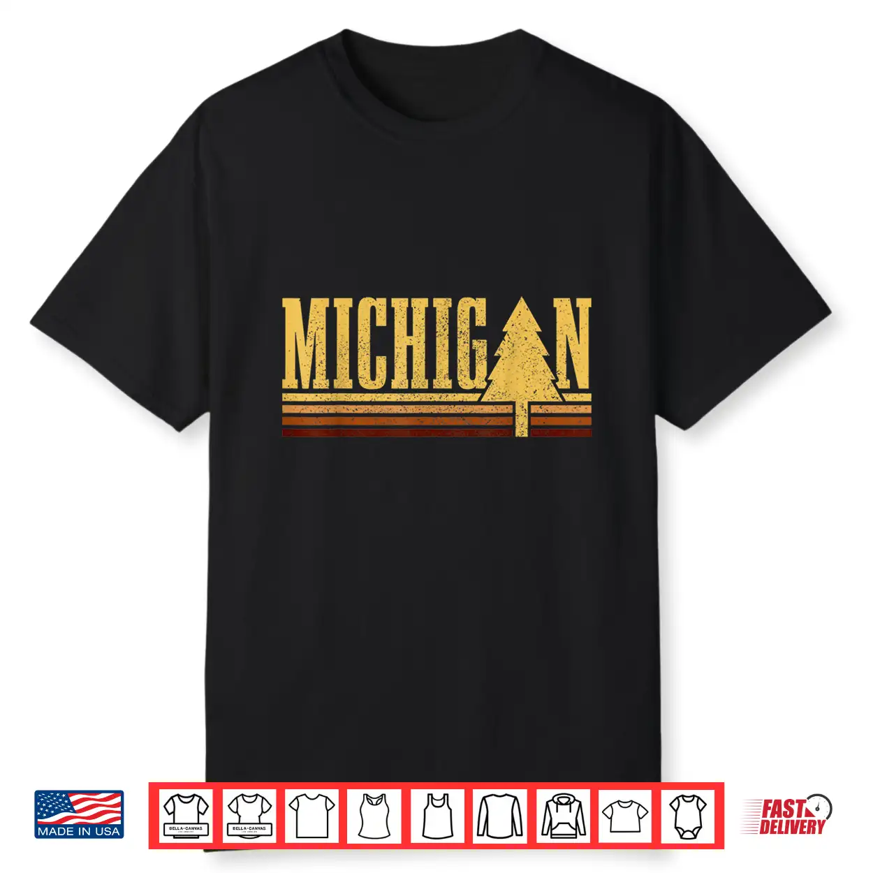 Michigan Vintage Tree State Pride Camping Hiking Graphic Shirt Michigan Vintage Tree State Pride Camping Hiking Graphic Shirt