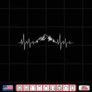 Design Hiking Mountains Heartbeat Hiker Adventures Graphic Shirt