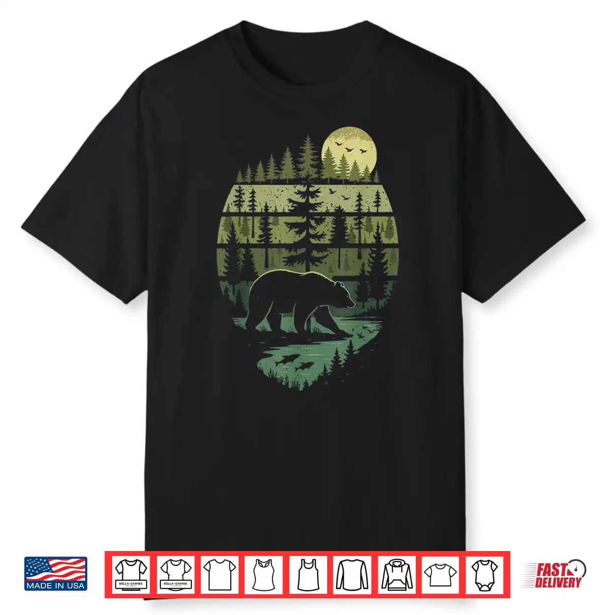 Nature Bear Forest Retro Nature Professional Graphic Shirt Nature Bear Forest Retro Nature Professional Graphic Shirt