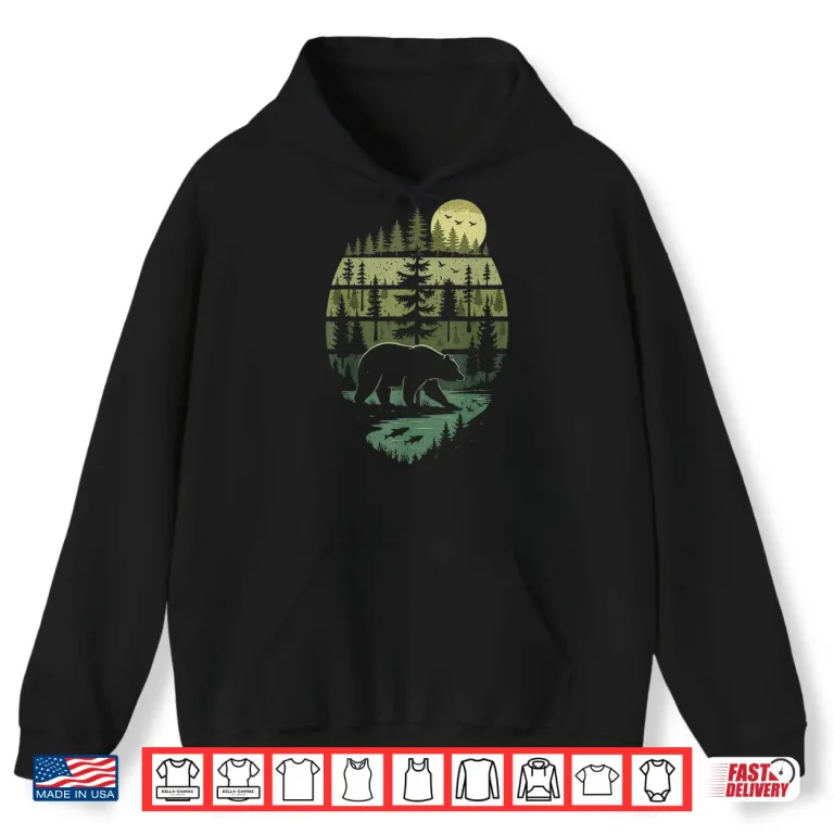 Hoodie Nature Bear Forest Retro Nature Professional Graphic Shirt