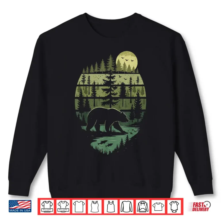 Sweatshirt Nature Bear Forest Retro Nature Professional Graphic Shirt