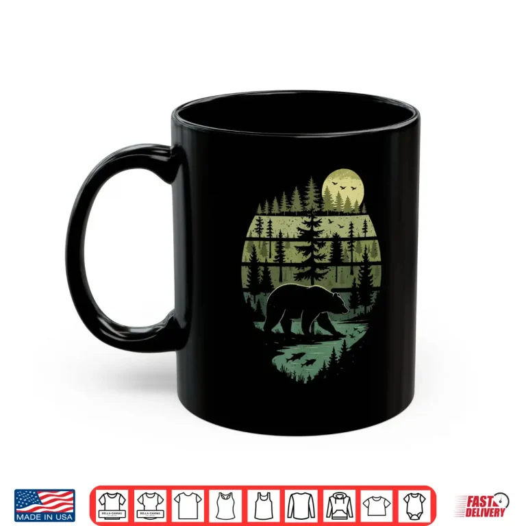 Mug Nature Bear Forest Retro Nature Professional Graphic Shirt