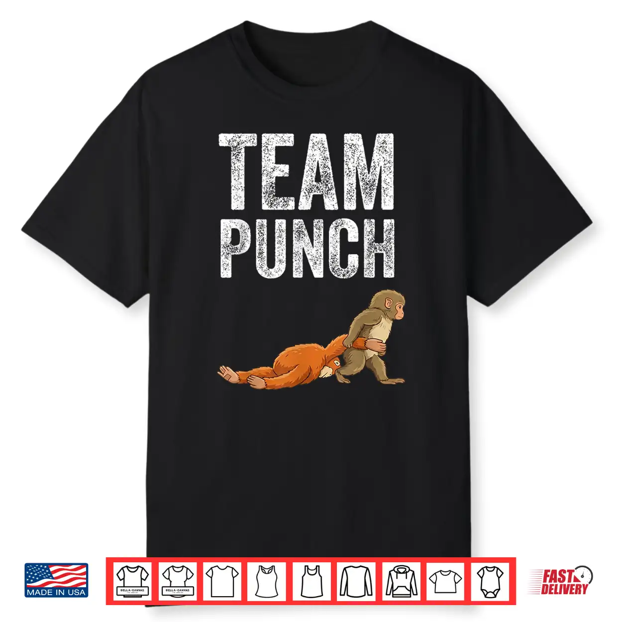Baby Monkey Team Punch Shirt Cute Viral Macaque Lover Japan Shirt Baby Monkey Team Punch Shirt Cute Viral Macaque Lover Japan Shirt
