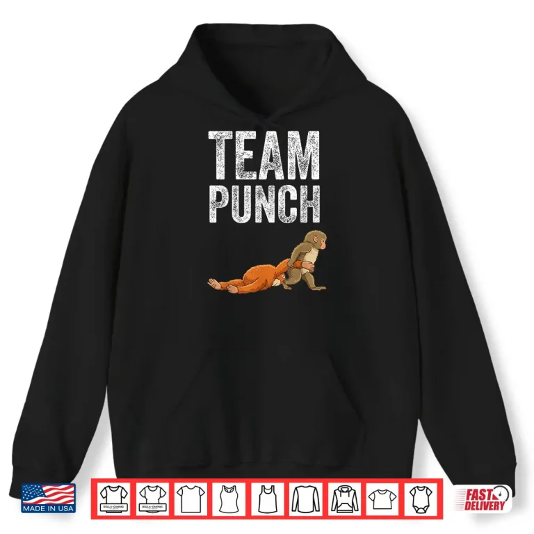 Hoodie Baby Monkey Team Punch Shirt Cute Viral Macaque Lover Japan Shirt