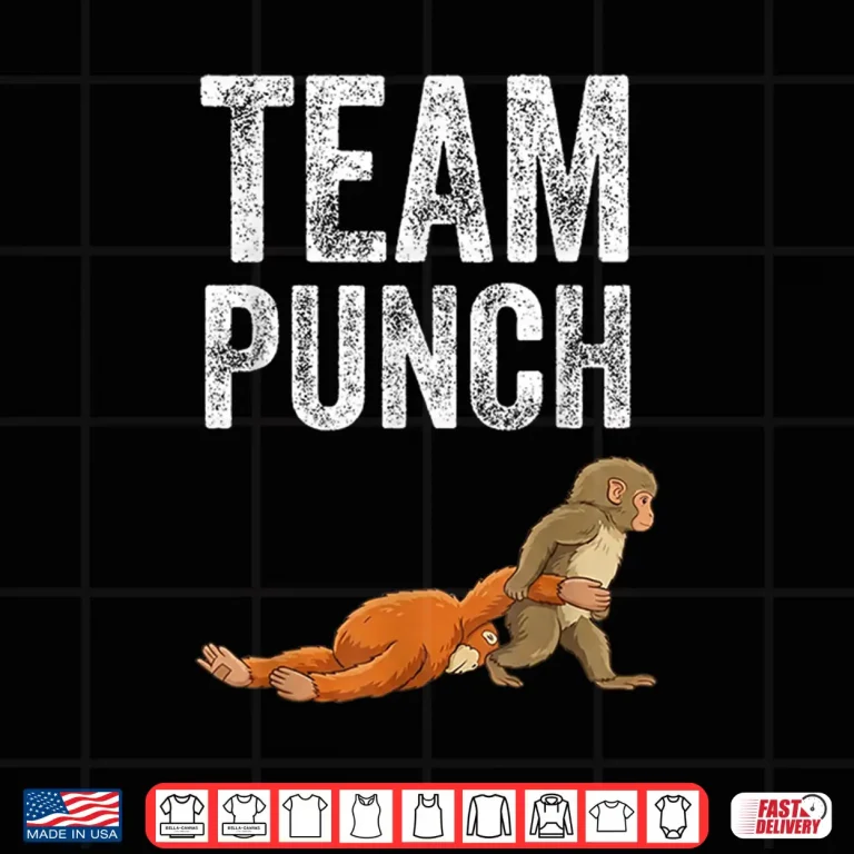 Design Baby Monkey Team Punch Shirt Cute Viral Macaque Lover Japan Shirt
