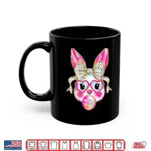 Mug Cute Easter Bunny Bubble Gum Coquette Bow for Girls Women Shirt