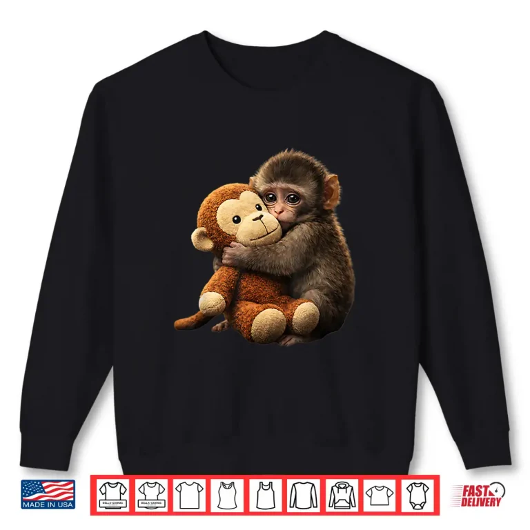 Sweatshirt Baby Monkey Punch Plush Cute Monkey Punch Plush Hugging Shirt