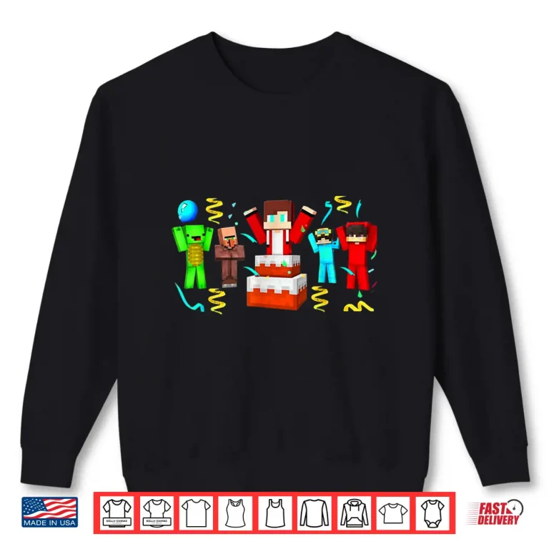 Sweatshirt JJ and Mikey Happy Birthday Game for Kids Adults Shirt