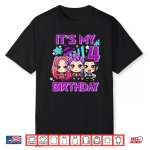 4 Years Old Birthday K Pop Kids 4Th Birthday Girls K Pop Shirt