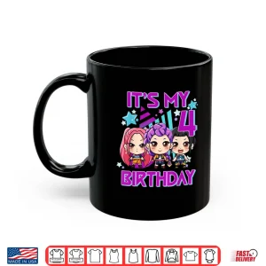 Mug 4 Years Old Birthday K pop Kids 4th Birthday Girls K pop Shirt