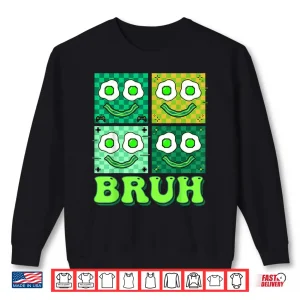 Sweatshirt Green Face Eggs and Bacon Ham Breakfast St Patricks Funny Shirt