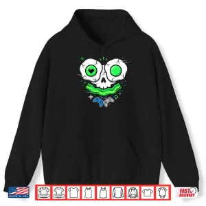 Hoodie Green Smile Face Eggs and Bacon St Patricks Gamer Shirt
