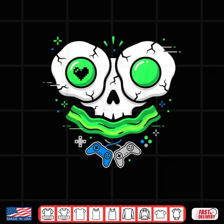 Design Green Smile Face Eggs and Bacon St Patricks Gamer Shirt