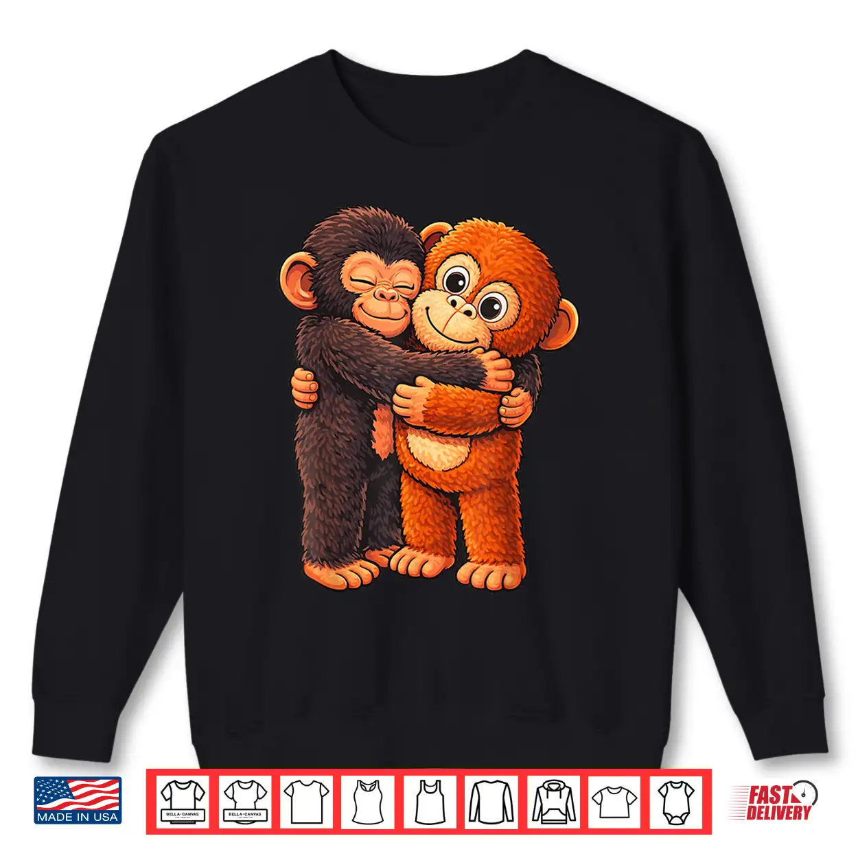 Punch Cute Baby Monkey With Stuffed Stand Hugging Shirt Punch Cute Baby Monkey With Stuffed Stand Hugging Shirt