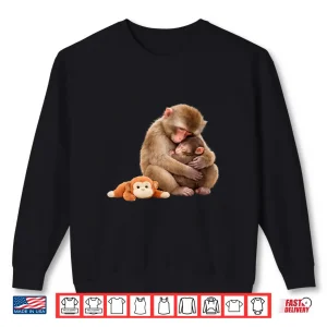 Sweatshirt Punch The Monkey Cuddling Stuffed Animal Meme Viral Internet Shirt