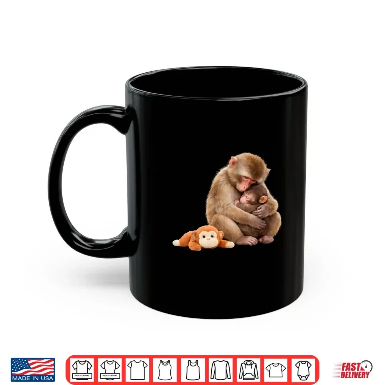 Mug Punch The Monkey Cuddling Stuffed Animal Meme Viral Internet Shirt