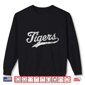 Sweatshirt Vintage Tigers Name Personalized Retro for Men Women Kid Shirt