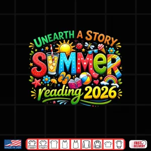Design Unearth a Story Summer 2026 Summer Reading Program Book Shirt