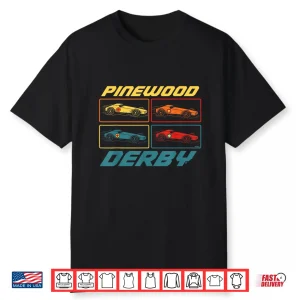 Classic Pinewood Derby Pop Art Cub Scouts Retro Race Cars Shirt