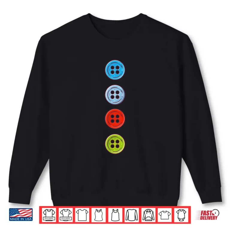 Sweatshirt Four Groovy Buttons Blue Cat Funny Halloween Costume Kids Shirt