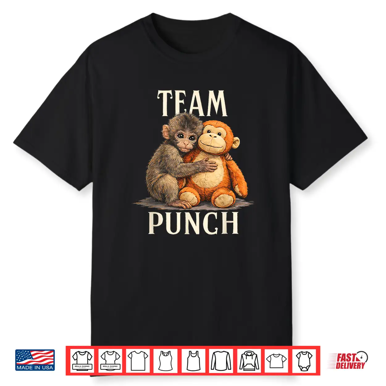 Team Punch Cute Monkey And Bear Design Shirt Team Punch Cute Monkey And Bear Design Shirt