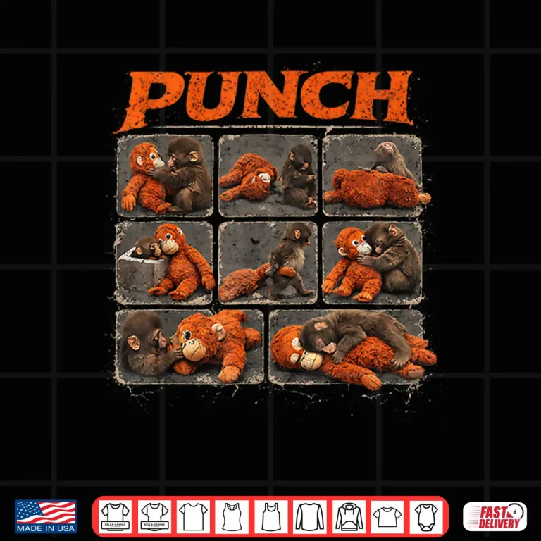 Design Punch Cute Monkey and Teddy Collage Design Shirt