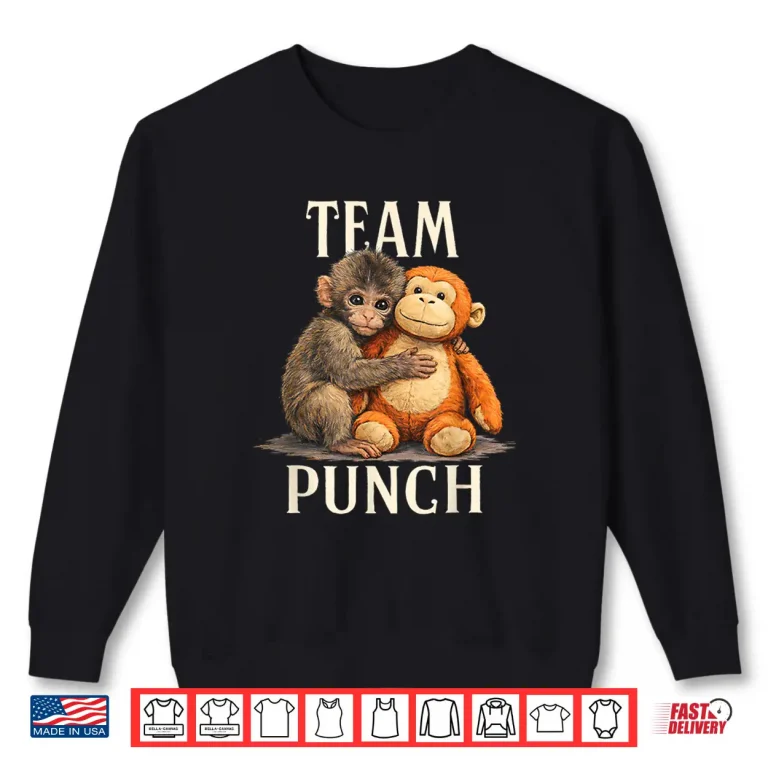Sweatshirt Team Punch Cute Monkey and Bear Design Shirt