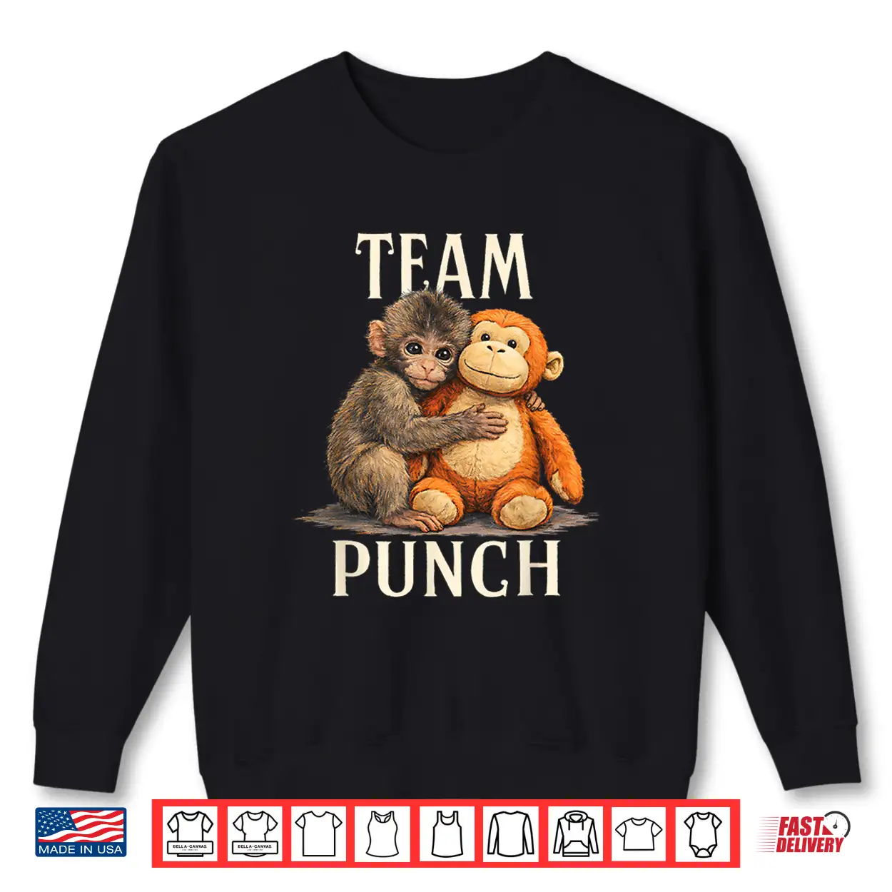Team Punch Cute Monkey And Bear Design Shirt Team Punch Cute Monkey And Bear Design Shirt