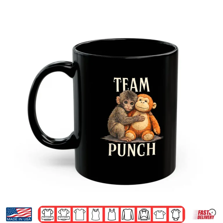 Mug Team Punch Cute Monkey and Bear Design Shirt