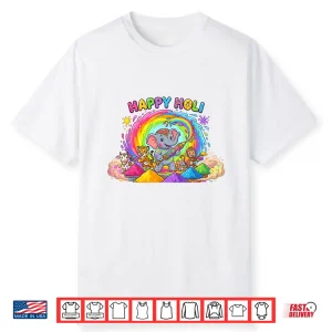 Happy Holi Festival India Color Elephant Hindu Toddler Kids Shirt