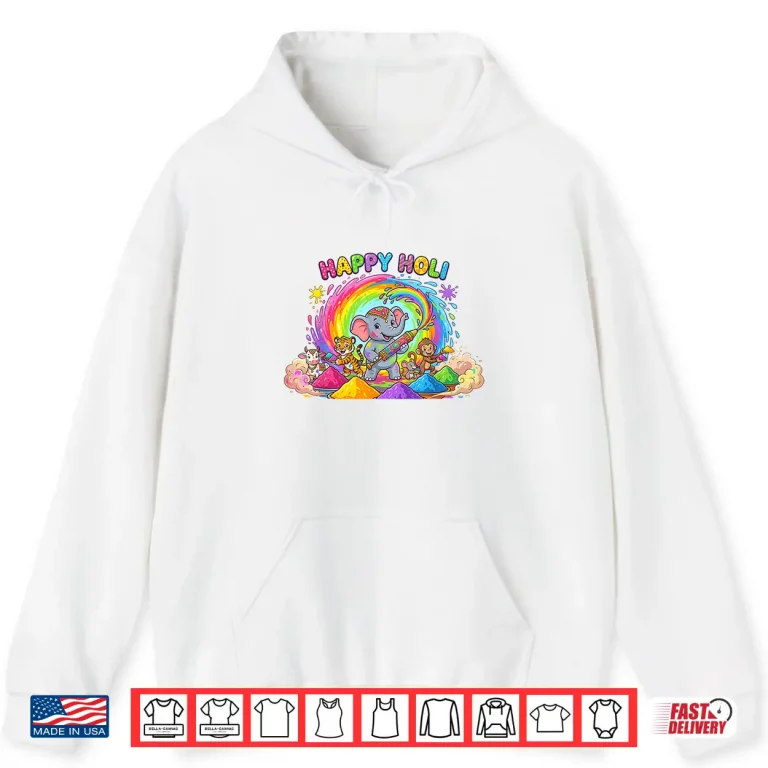 Happy Holi Festival India Color Elephant Hindu Toddler Kids Shirt 1 Hoodie Happy Holi Festival India Color Elephant Hindu Toddler Kids Shirt