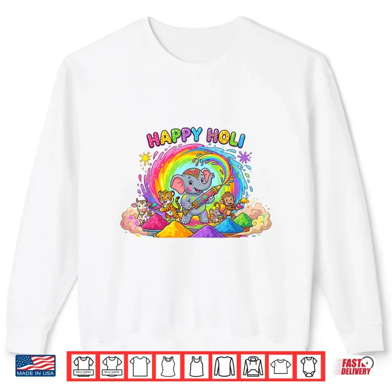 Happy Holi Festival India Color Elephant Hindu Toddler Kids Shirt 2 Sweatshirt Happy Holi Festival India Color Elephant Hindu Toddler Kids Shirt