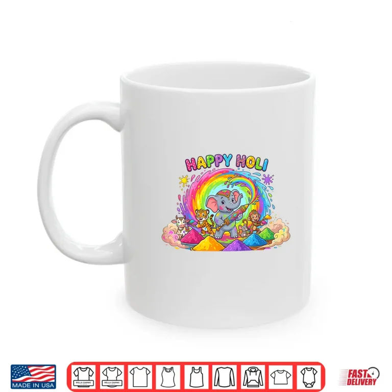 Happy Holi Festival India Color Elephant Hindu Toddler Kids Shirt 3 Mug Happy Holi Festival India Color Elephant Hindu Toddler Kids Shirt