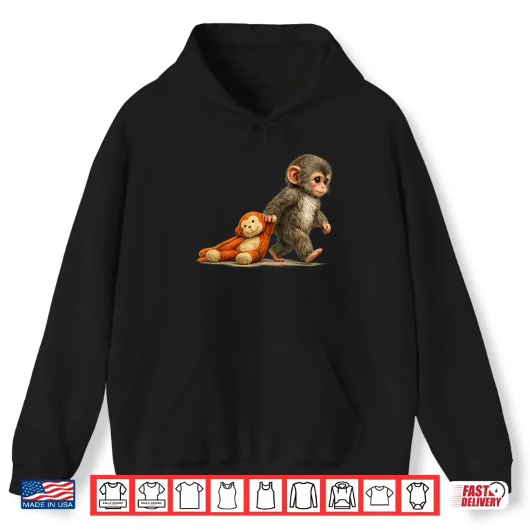 Monkey Punch Baby Macaque Little Punch Big Cute Love Plush Shirt 1 Hoodie Monkey Punch Baby Macaque Little Punch Big Cute Love Plush Shirt