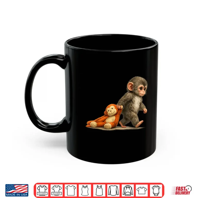 Monkey Punch Baby Macaque Little Punch Big Cute Love Plush Shirt 3 Mug Monkey Punch Baby Macaque Little Punch Big Cute Love Plush Shirt