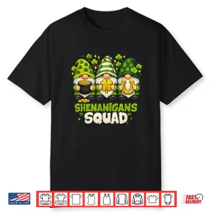 St Patricks Day Gnomes Shenanigans Squad Saint Pattys Womens Shirt
