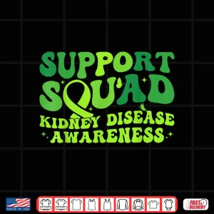 Design Support Squad Green Ribbon Butterfly PKD Kidney Disease Shirt
