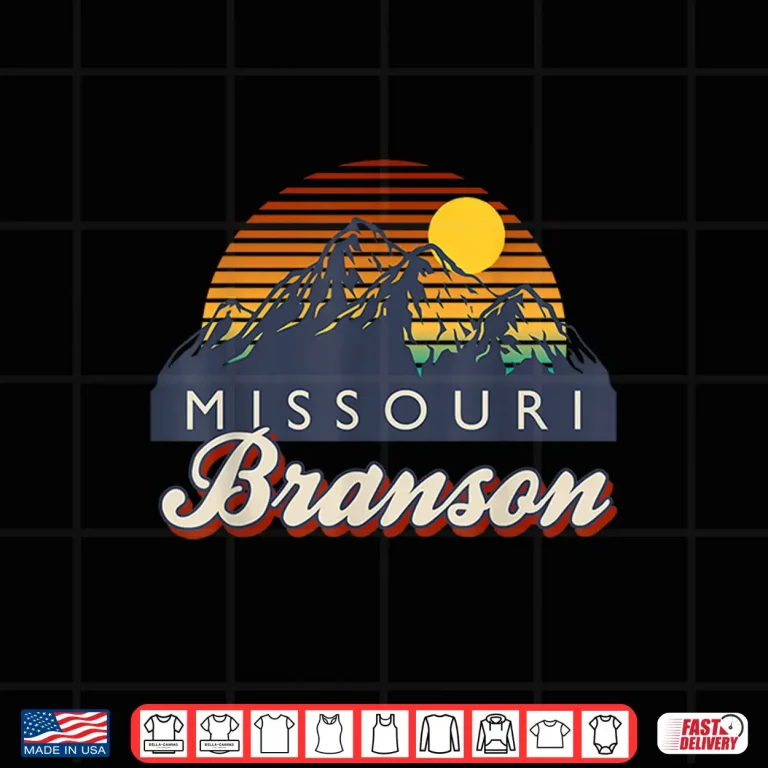 Design Branson Missouri Vintage Mountain Hiking Retro Eighties Nineties Shirt