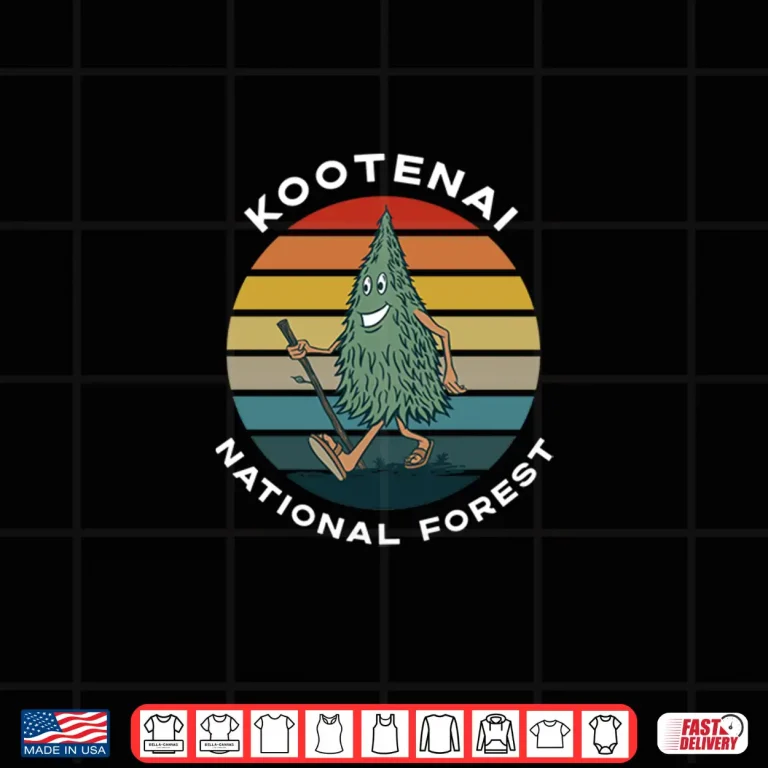 Design Cute Hiking Tree Kootenai National Forest Montana Camping Shirt