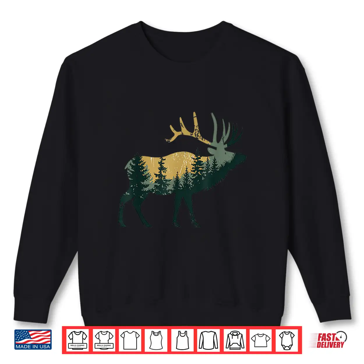 Elk Hunting Hiking Outdoor Camping Forest Animal Graphic Shirt Elk Hunting Hiking Outdoor Camping Forest Animal Graphic Shirt
