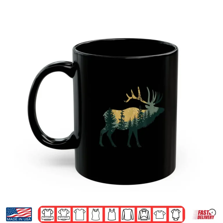 Elk Hunting Hiking Outdoor Camping Forest Animal Graphic Shirt 3 Mug Elk Hunting Hiking Outdoor Camping Forest Animal Graphic Shirt
