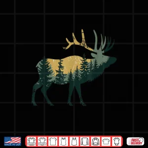 Elk Hunting Hiking Outdoor Camping Forest Animal Graphic Shirt 4 Design Elk Hunting Hiking Outdoor Camping Forest Animal Graphic Shirt