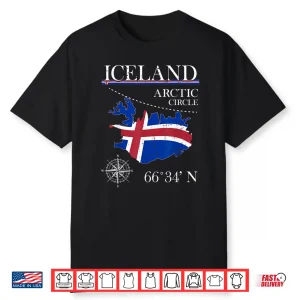 Iceland Arctic Circle Polar North Island Icelandic Flag Shirt
