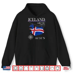 Hoodie Iceland Arctic Circle Polar North Island Icelandic Flag Shirt