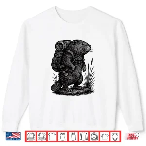 Sweatshirt Hiking Beaver Backpacking Animals Funny Cottagecore Castor Shirt