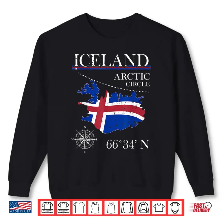 Sweatshirt Iceland Arctic Circle Polar North Island Icelandic Flag Shirt
